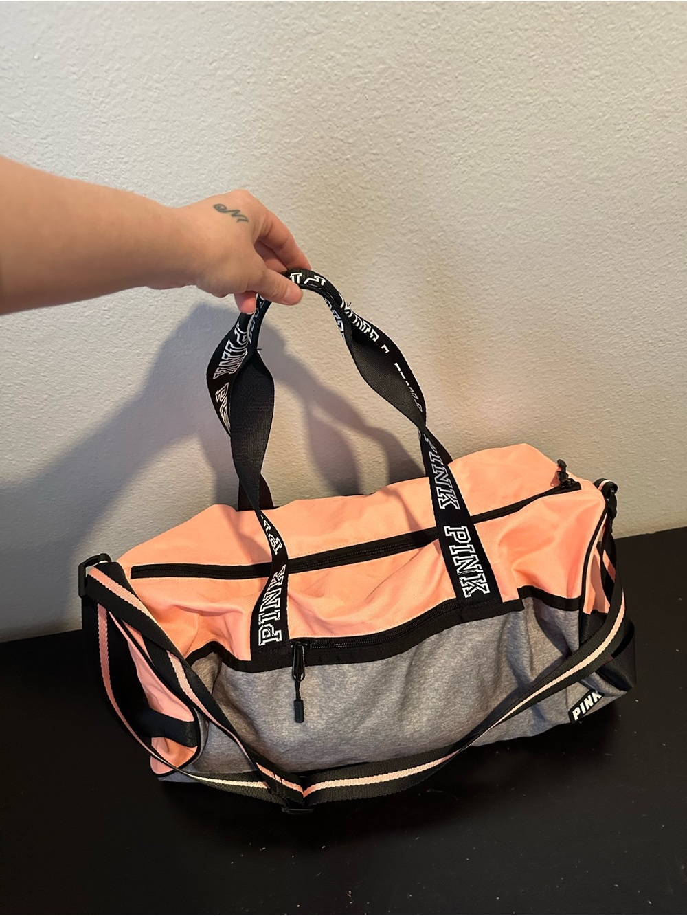 PINK Victoria’s Secret Pink Gray Travel Gym Duffle Bag